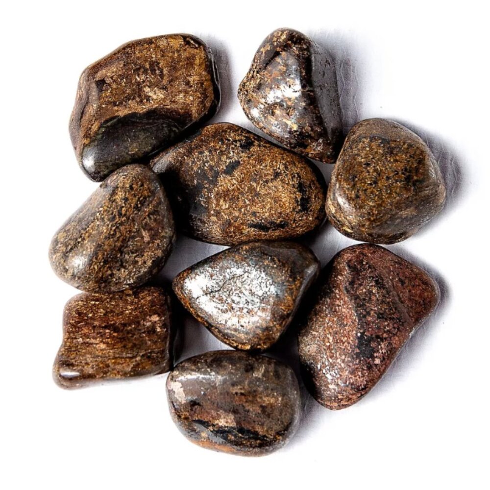 1/4 lb Tumbled Bronzite Gemstone Crystals 5-15 Stones Bulk Gem Rock Specimens